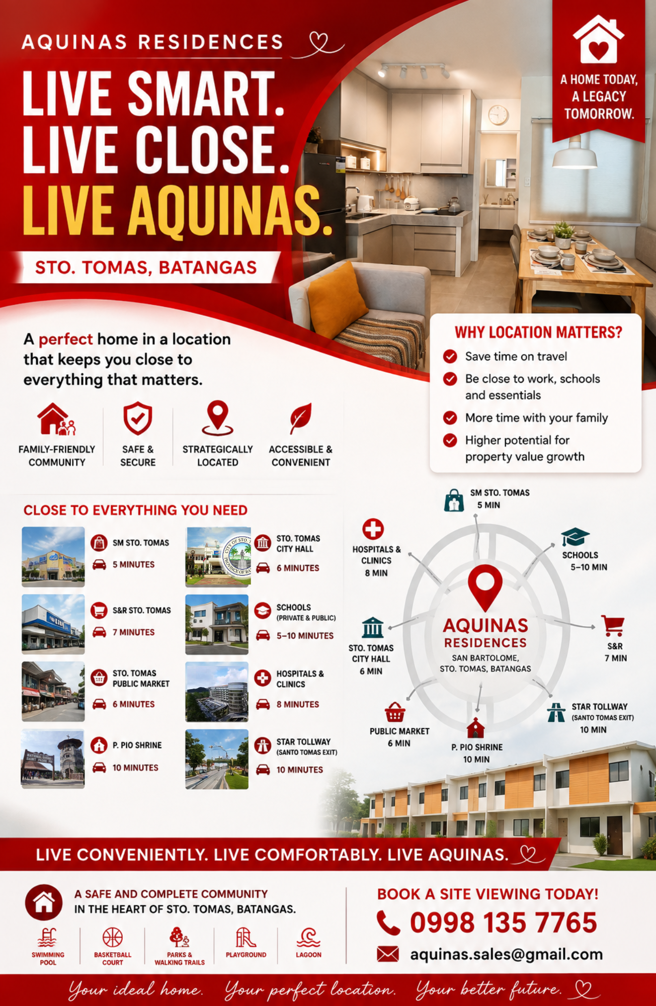Modern 2 Bedroom Townhouse with 2 T & B in Sto. Tomas Batangas